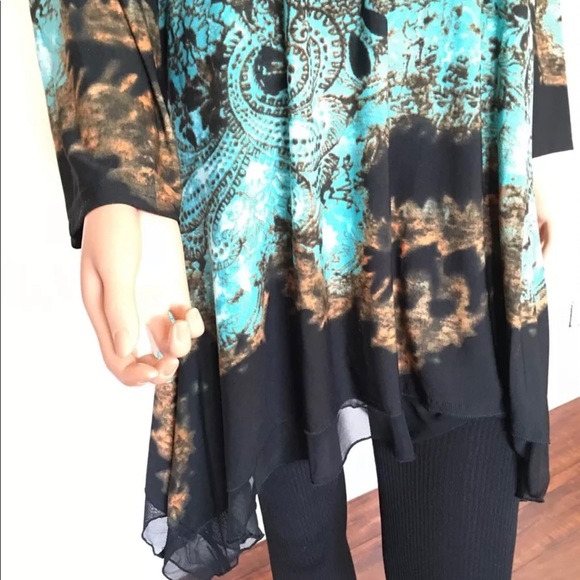 Caleesa Women Tunic Plus Sise 2X Paisley Designer - Picture 8 of 10